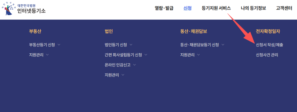 확정일자 인터넷 처리 방법